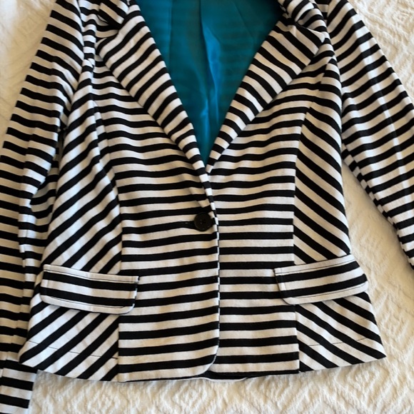 Ana Small Black White Blazer Jacket Suit Stripe - Picture 5 of 16